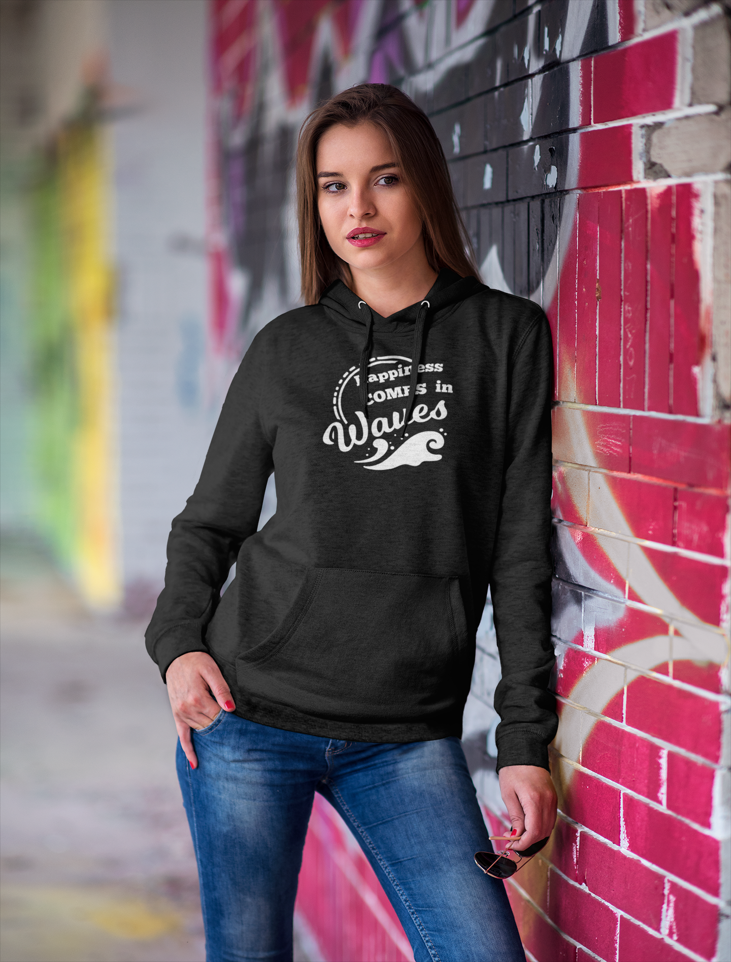 Happiness comes in Waves Unisex Hoodie