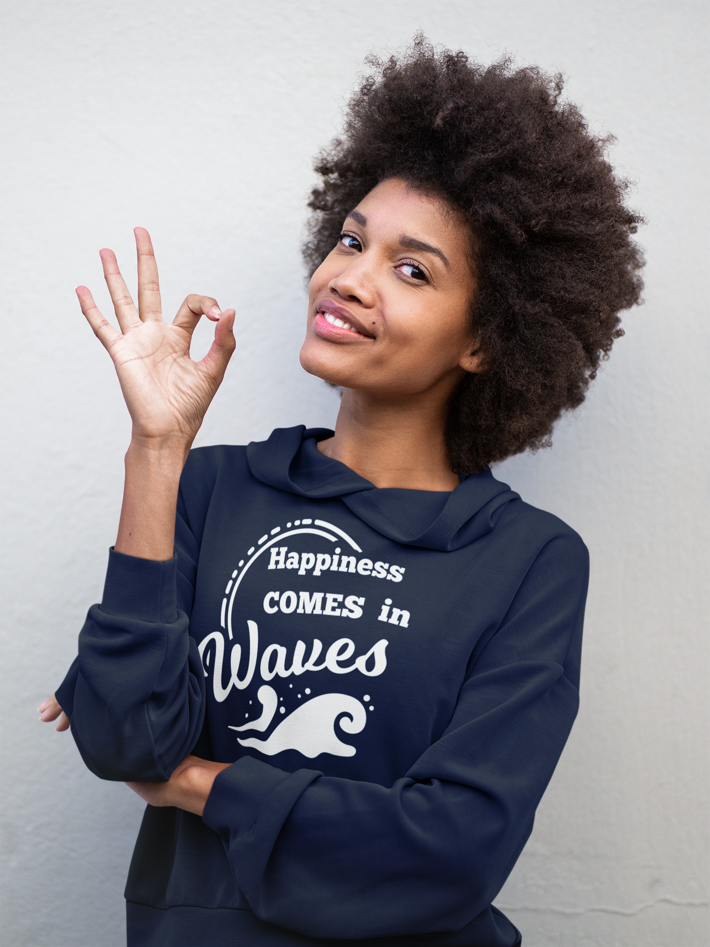 Happiness comes in Waves Unisex Hoodie