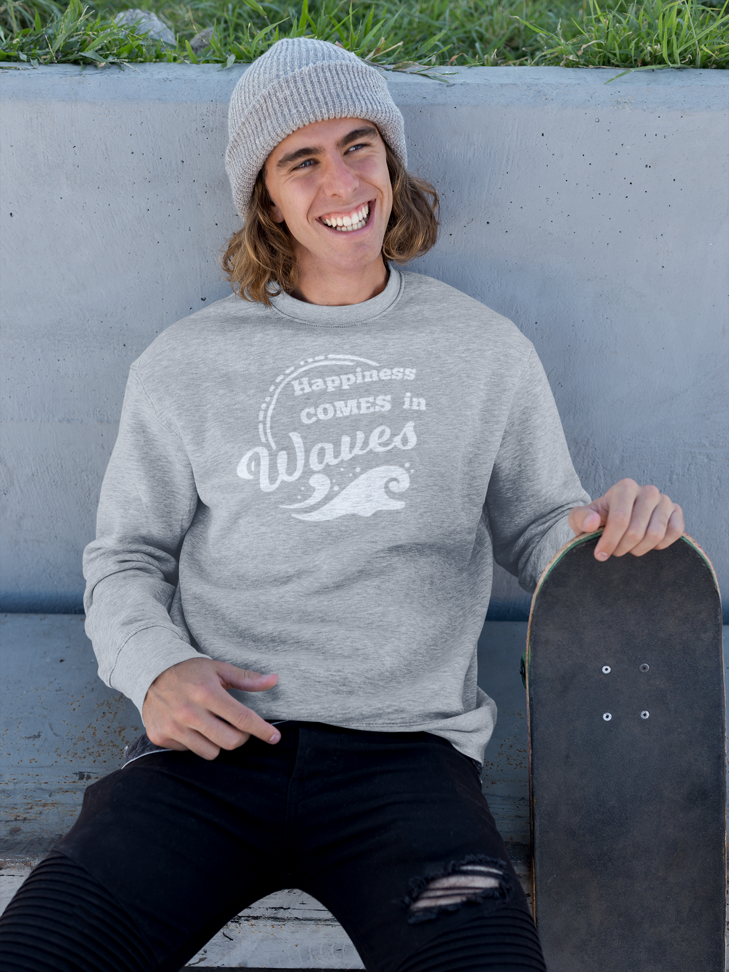 Happiness comes in Waves Unisex Sweatshirt