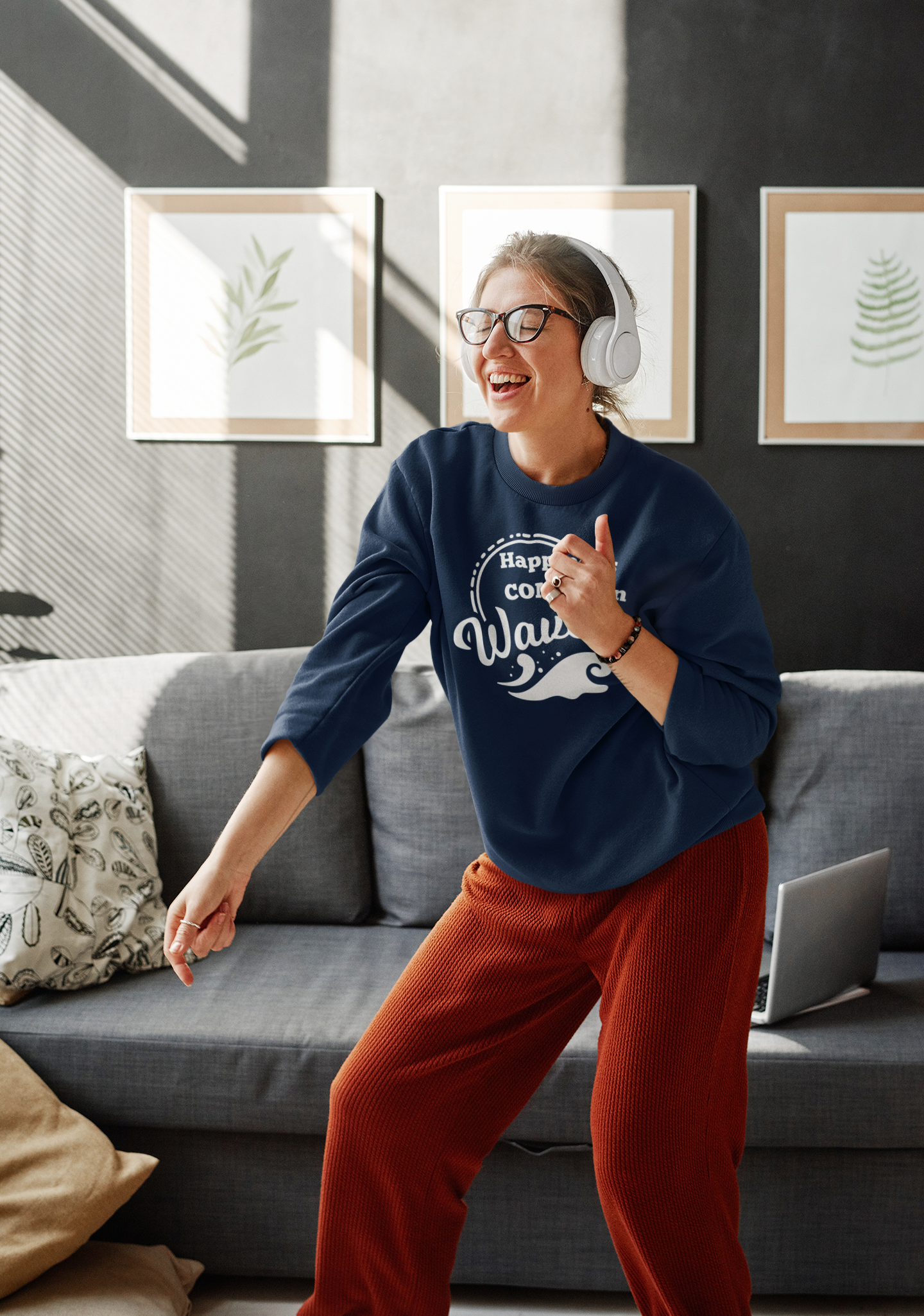 Happiness comes in Waves Unisex Sweatshirt