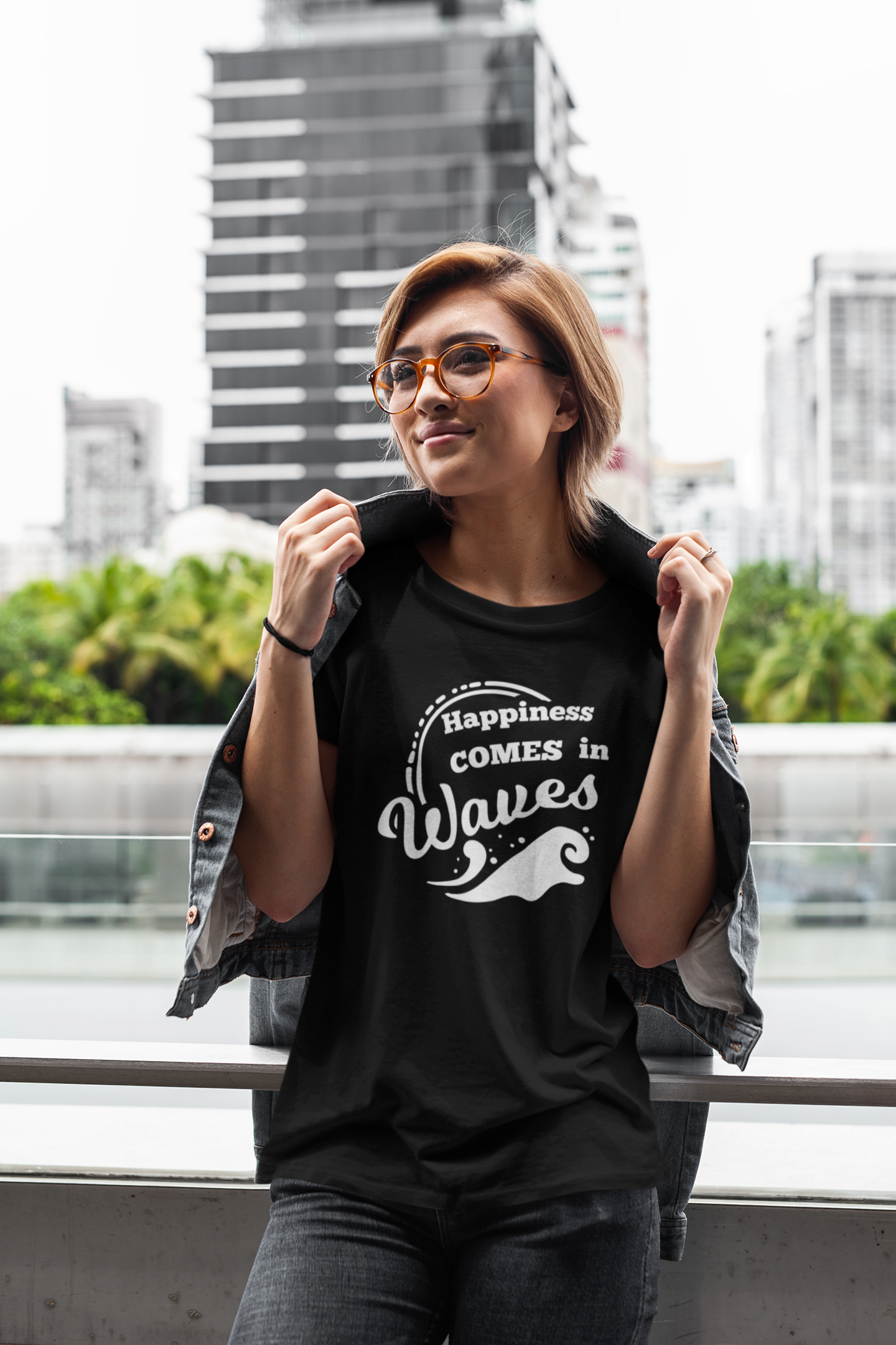 Happiness comes in Waves Unisex T-Shirt