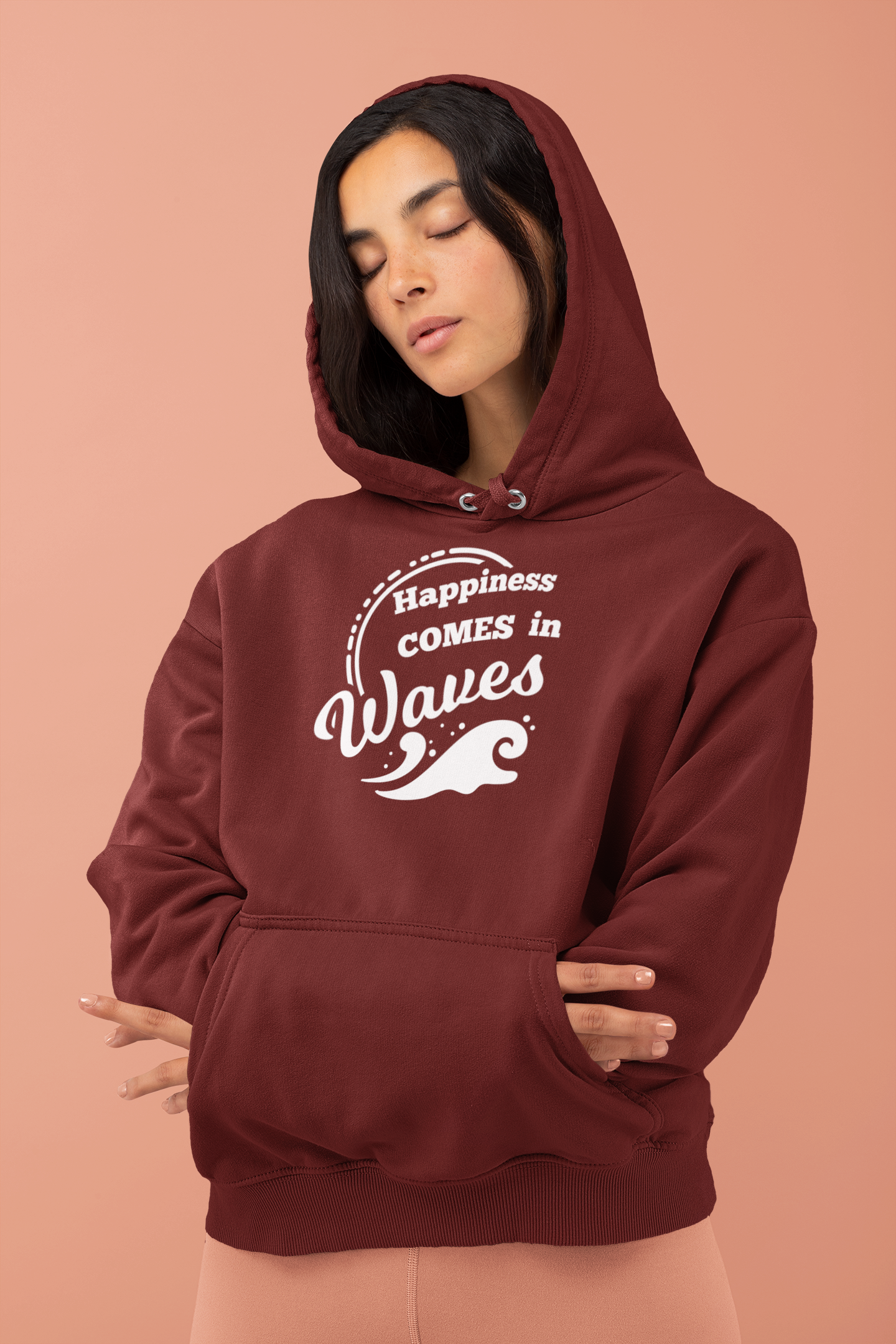 Happiness comes in Waves Unisex Hoodie