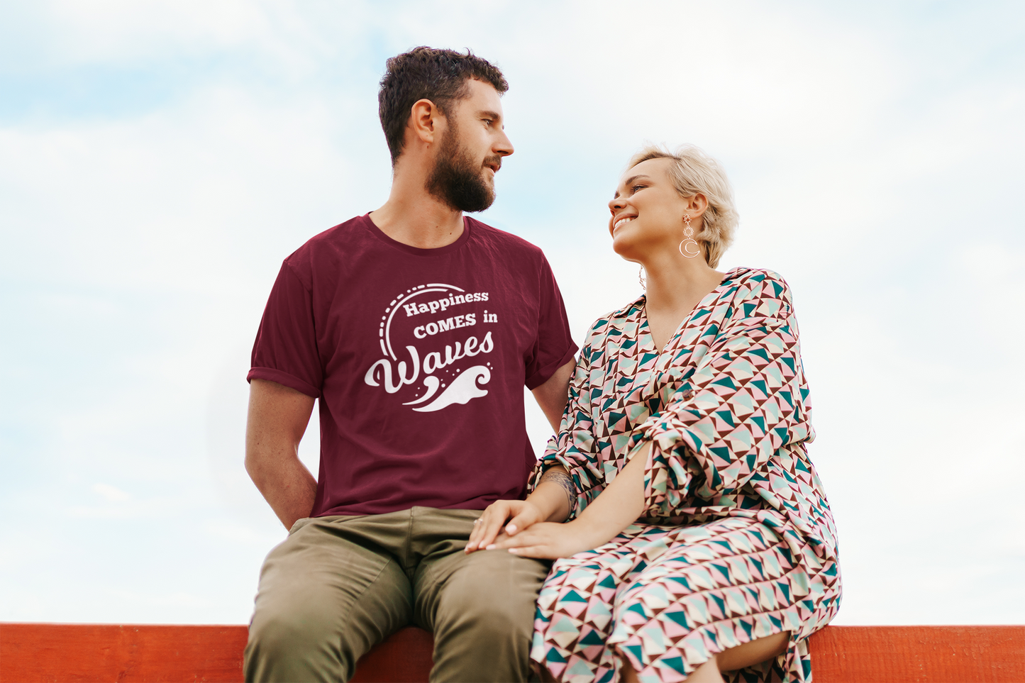 Happiness comes in Waves Unisex T-Shirt